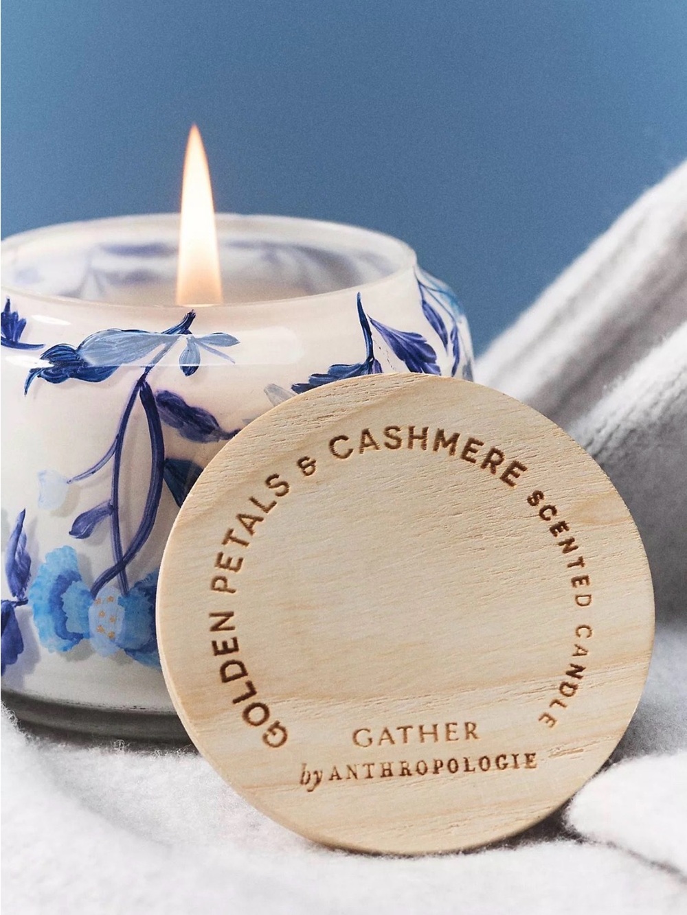 Anthropologie The Gather Candle: Floral Golden Petals & Cashmere NWT